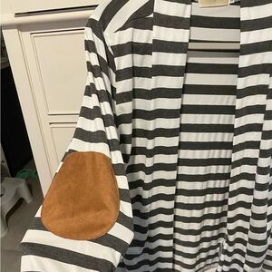 Grey and White striped Cardigan